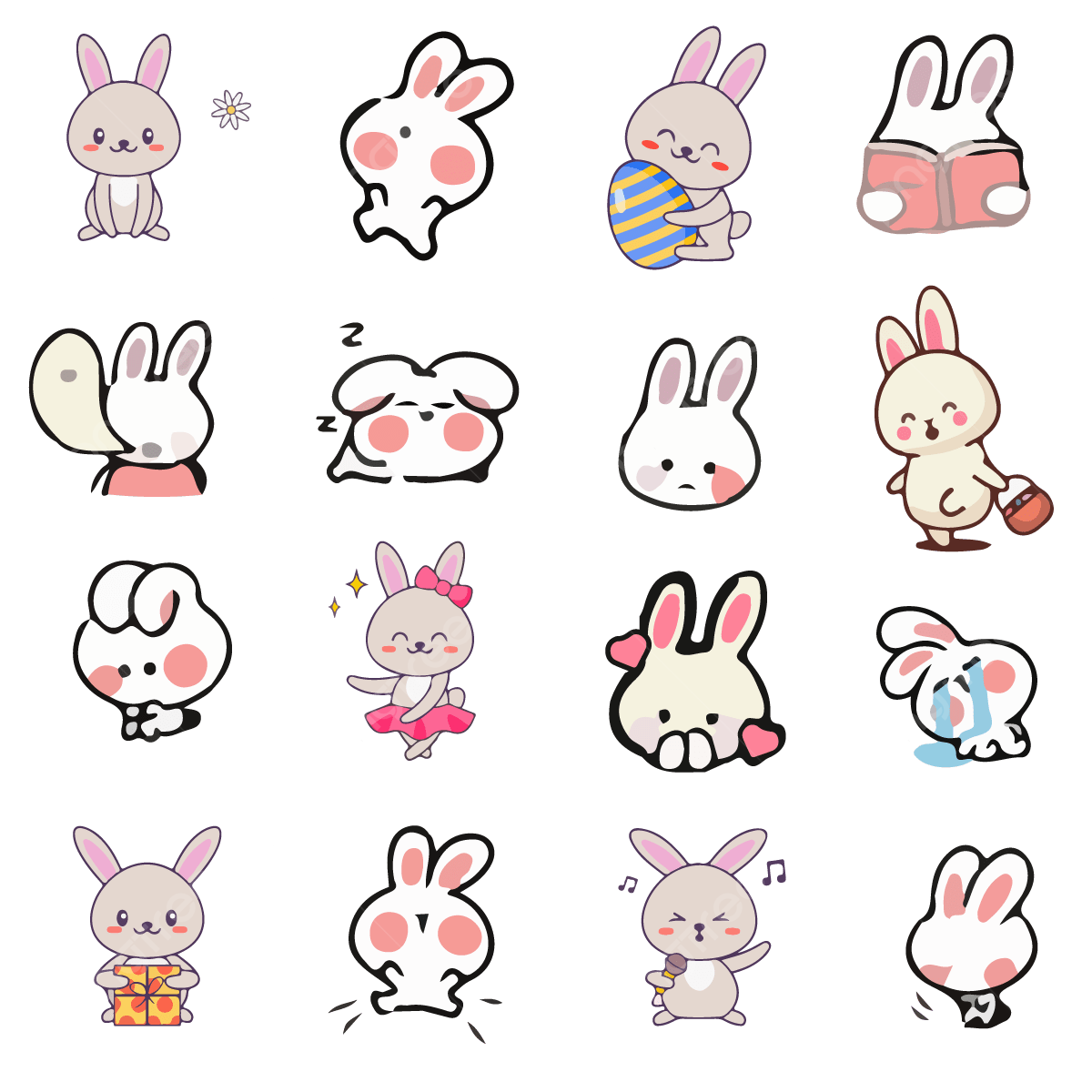 Wallpaper #0OqUUpMBlwTYPL183gnv208 Cute Rabbit Stickers on Transparent Backround Rabbit Clipart Cute