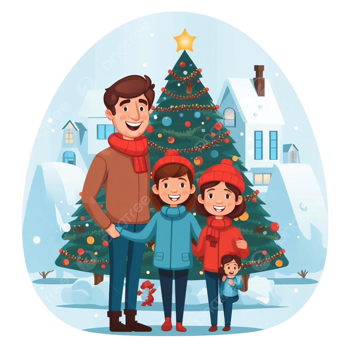 Wallpaper #3zG8NZMB5zzyi_yYz1df491 Avatar Family with Kids Over Christmas Trees and Houses Christmas Pine