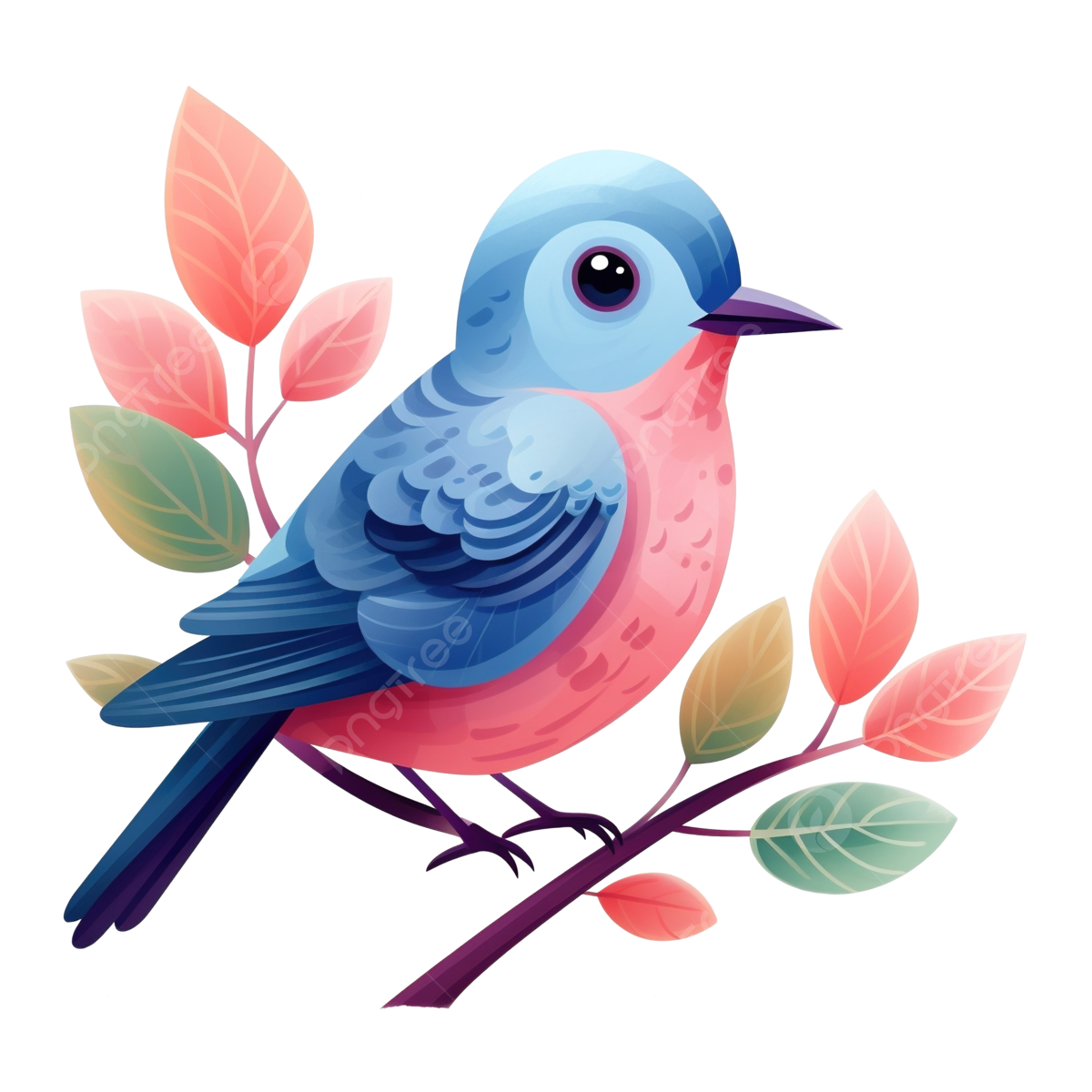 Wallpaper #Z2fA6pIBSpphPi3-eUjf387 Forest Bird Cartoon with Pink and Blue Features Bird Comic Cartoon