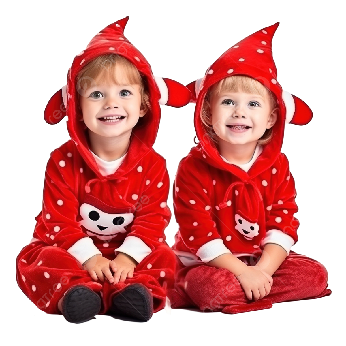 Wallpaper #3zG8NZMB5zzyi_yYz1df361 Happy Cute Little Kid Boy and Girl Wearing Red Christmas Costume and