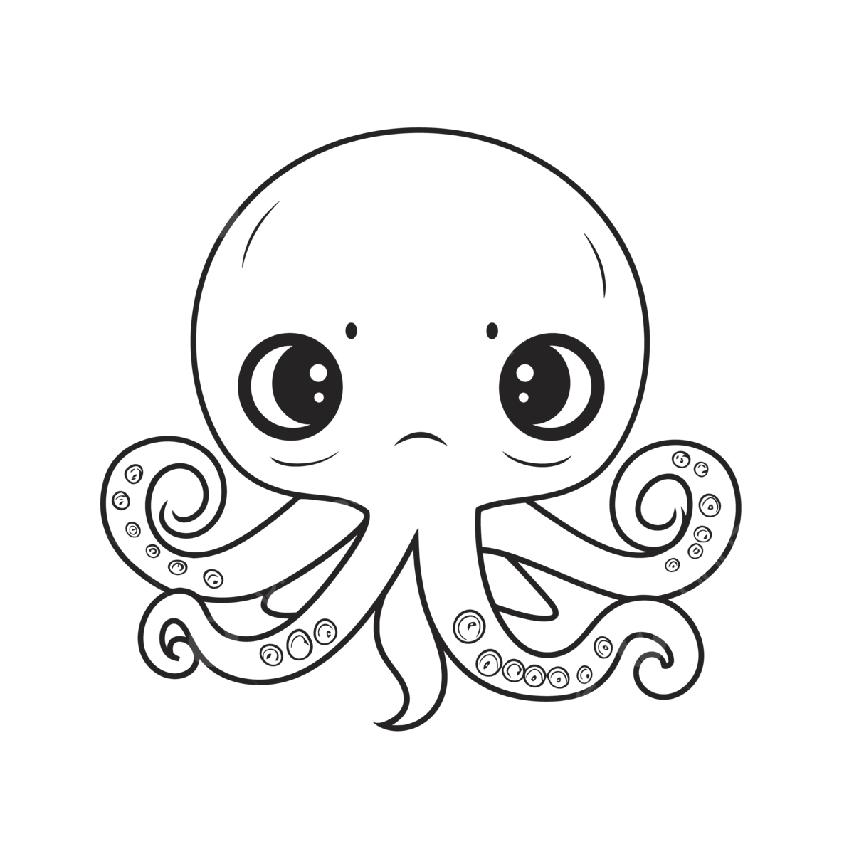 Wallpaper #lGfS95IBSpphPi3-XIdN372 An Octopus Drawing with Cute Eyes Outline Sketch Vector Octopus