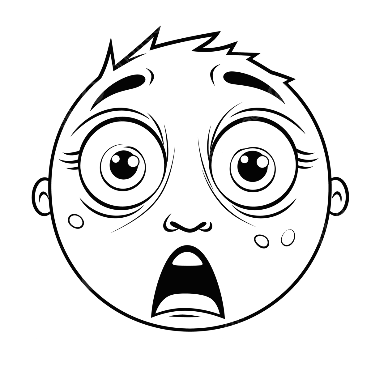 Wallpaper #1WfB-JIBSpphPi3-ior0125 An Angry Face with Black Lines on a White Background Outline Sketch