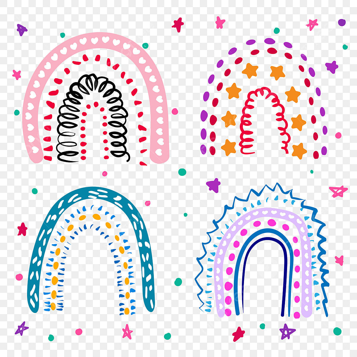 Wallpaper #_2eP9ZIBSpphPi3-1n_c178 Hand Drawn Rainbow Vector Design Images Cute Rainbow Collections Hand