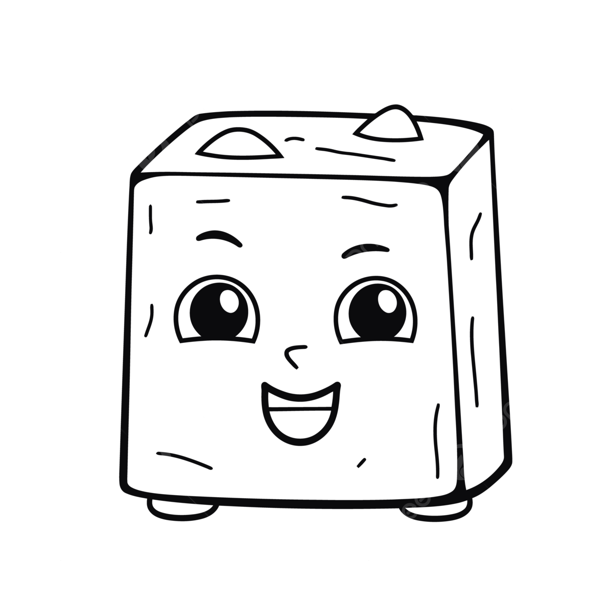 Wallpaper #1WfB-JIBSpphPi3-ior0190 Funny Drawing of a Cartoon Cube Face Outline Sketch Vector Car Drawing