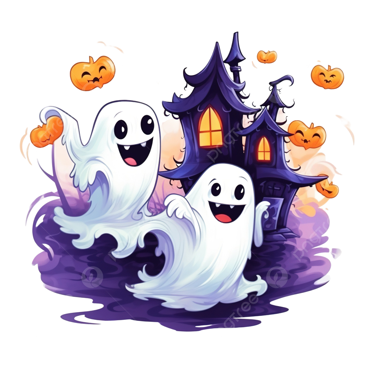 Wallpaper #F_SlOZMBKFX8bn3rEHfZ157 Scary and Cute Ghosts for Halloween Decoration Haunted House Inhabited