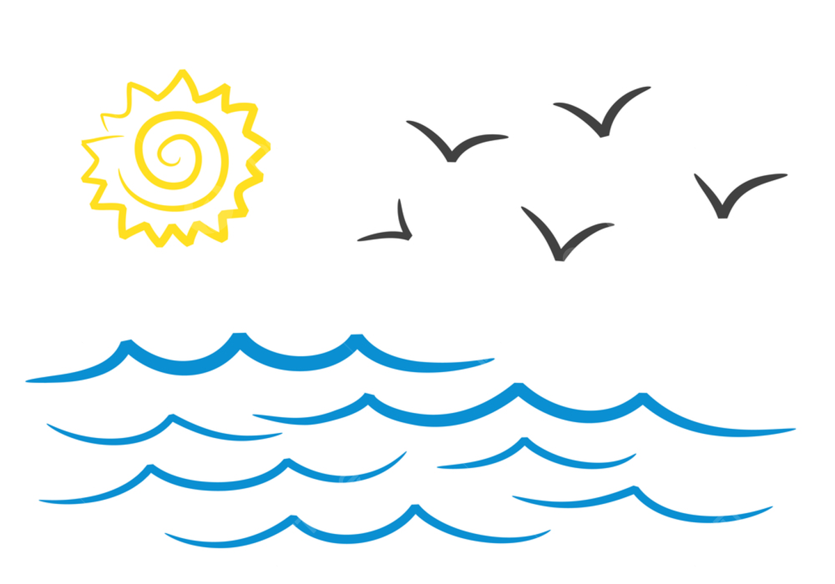 Wallpaper #1mc1CJMBSpphPi3-Ccl7224 Hand Drawing Landscape Vector Art Png Sea Landscape with Sun and