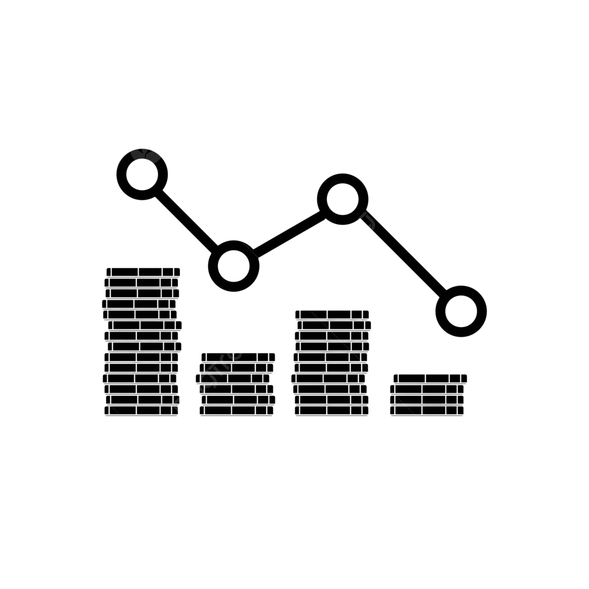 Wallpaper #h2cBEZMBSpphPi3-oPVg116 Gold Coins Price Down Red Graph Down Chart Profit Stack Vector Down