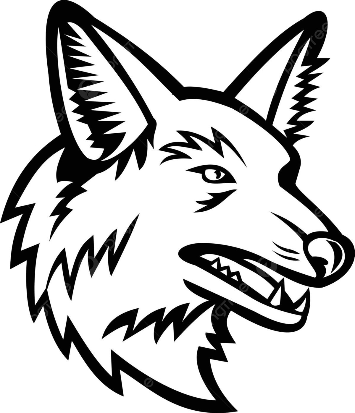 Wallpaper #fULzPJMBOBpx0NhmUcKW315 Wolf Head Side View Growling Drawing