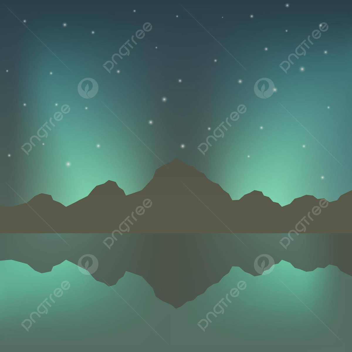 Wallpaper #33dqJpMB-pgBXx60GaEs348 North Light and Mountains with Lake Nature Arctic Background Vector