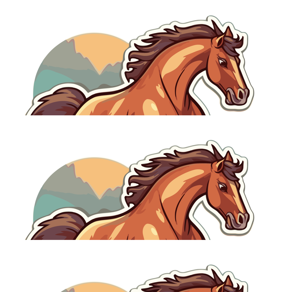 Wallpaper #8GdFAZMBSpphPi3-Nanh241 Brown Horse Running on a White Background with Mountains Around Vector
