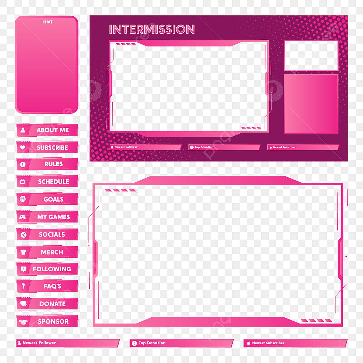 Wallpaper #Y88FO5MBOBUYluQYwLqS36 Twitch Overlay Vector Art Png Twitch Overlay Template Design Pink