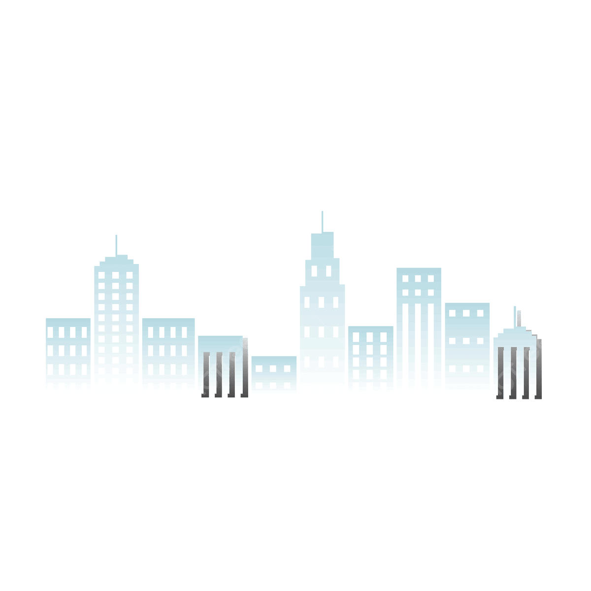 Wallpaper #Imf_DJMBSpphPi3-ZuKh293 Simple City Silhouette Vector Png Simple Cartoon Hand Painted City