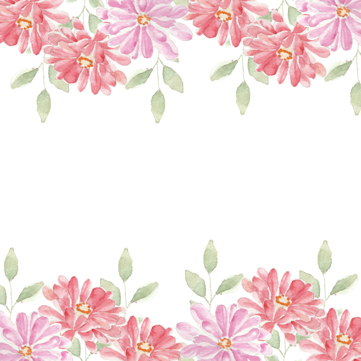 Wallpaper #OmeU-JIBSpphPi3-QYpX406 Cute Pink Daisies Watercolor Flower Frame Wedding Flower Flowers Png