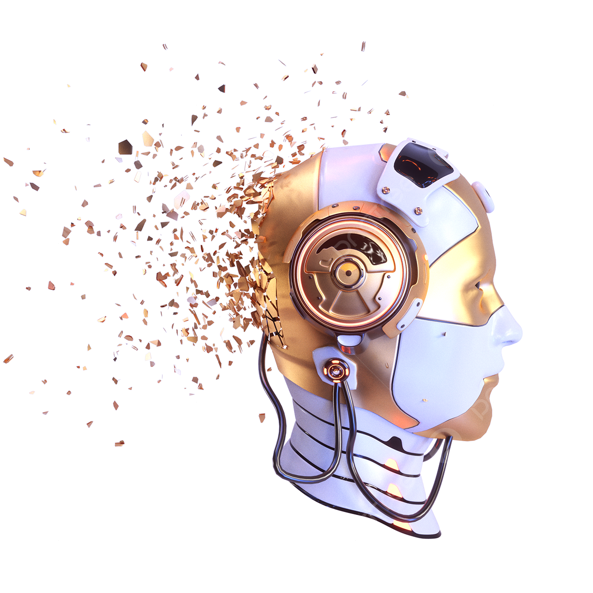 Wallpaper #KBnMHo8BtGB6xQ78qnrd42 Metallic Gold 3D Png Robot Head Fragment 3D Gold Metal Texture Robot