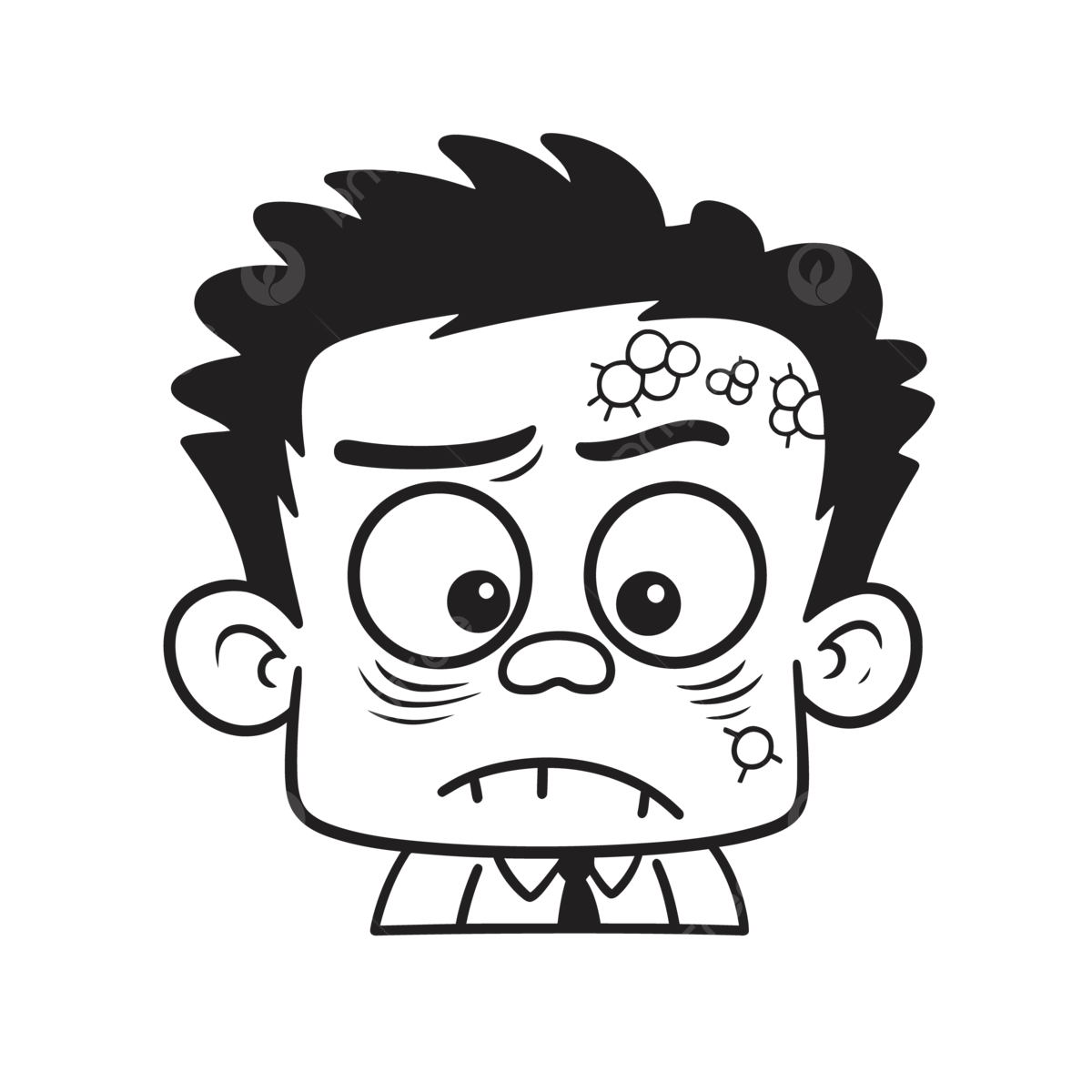 Wallpaper #x2iRIZMBSpphPi3-rDD-355 Vector Illustration of Cartoon Zombie Head Cartoon Character