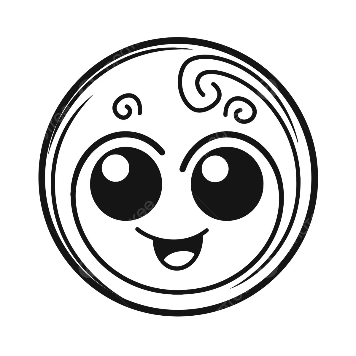 Wallpaper #1WfB-JIBSpphPi3-ior0195 Cartoon Drawing of a Cute Smiley Face Outline Sketch Vector Magnet