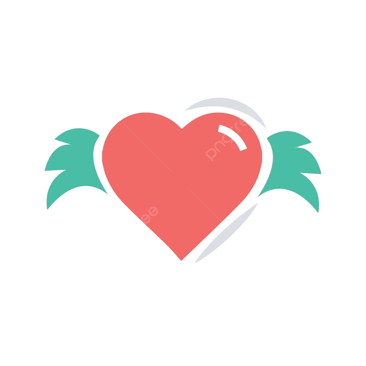 Wallpaper #Tmd395IBSpphPi3-tobx414 Hearts with Wings Red and Green Color Birds Abstract Romantic Vector