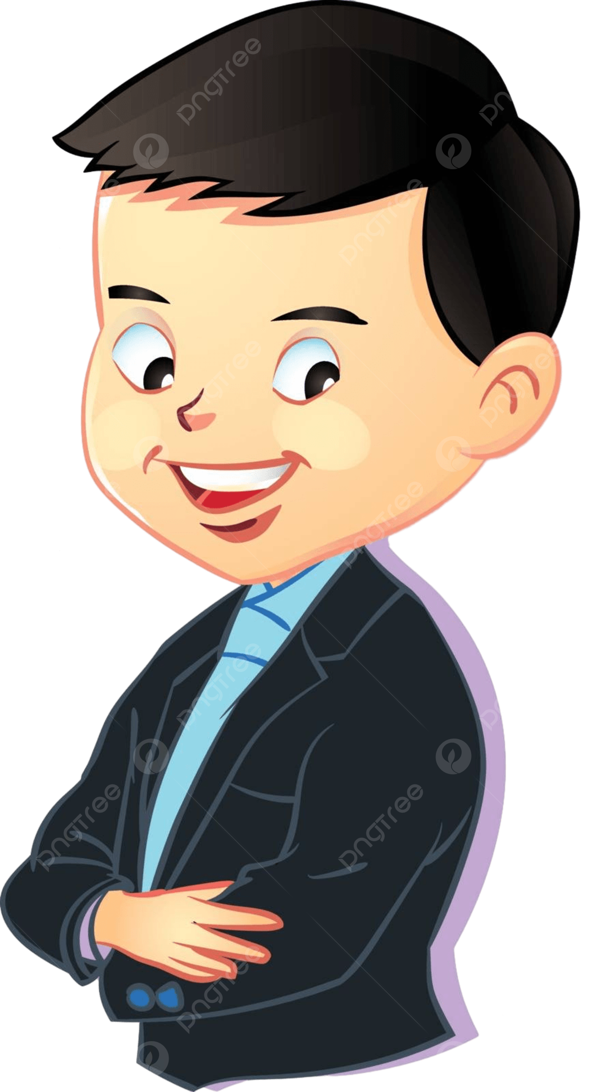 Wallpaper #I-9qS5MBMN-XEVvVkTuW442 Cartoon Illustration of a Young Boy in Business Attire Depicted as a