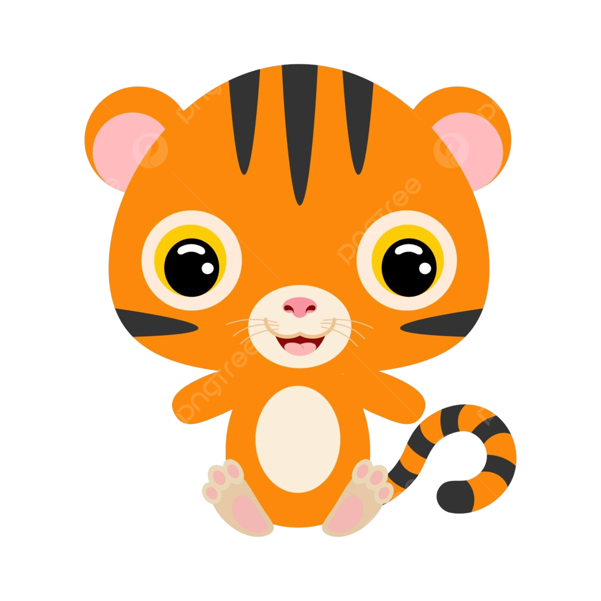 Wallpaper #fHfzJ5MB-pgBXx602qgy363 Cute Little Sitting Tiger Jungle Animal Cute Cheerful Funny Vector