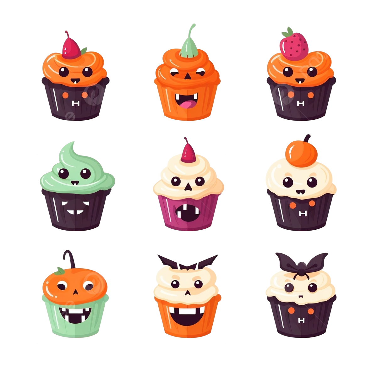 Wallpaper #SfS5OZMBKFX8bn3rL3dx284 Happy Halloween Creepy Cupcakes with Eye Spider Ghost Png