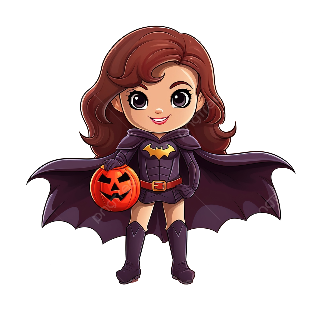 Wallpaper #2GgpF5MBSpphPi3-XA1q45 Girl in Superhero Costume at Halloween Party Cartoon Illustration