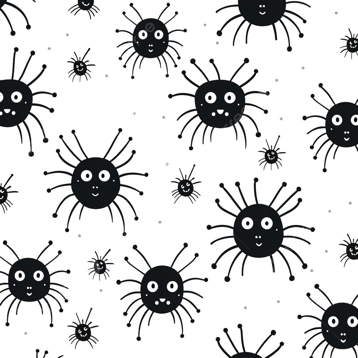Wallpaper #32cVEZMBSpphPi3-sfVC337 Halloween Seamless Pattern3 Cute Spiders and Their Web Suitable for