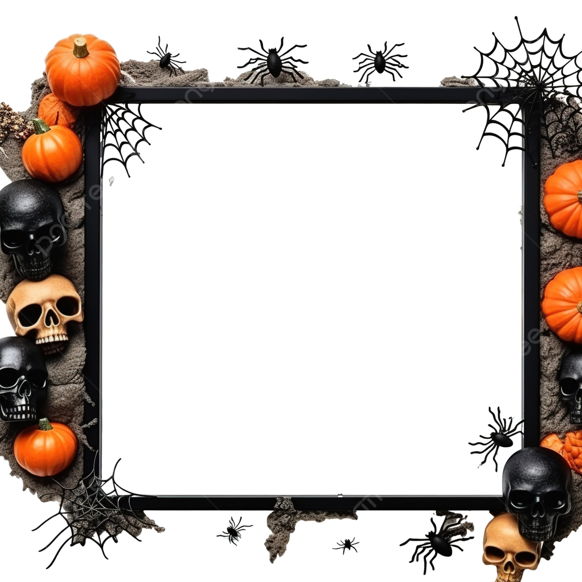 Wallpaper #9WfcCZMBSpphPi3-mtGO403 Halloween Border and Frame with Skulls Spider Web Candys Cartoon Card