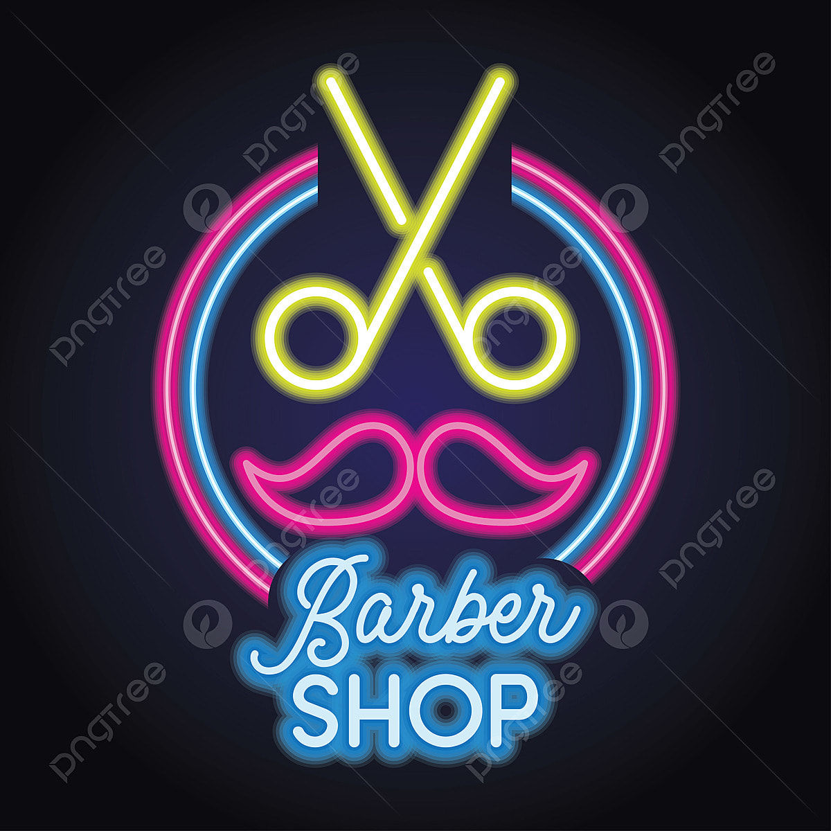 Wallpaper #gGdQ7pIBSpphPi3-YVxF243 Barber Shop Logo with Neon Light Effect Vector Illustration Neon Sign