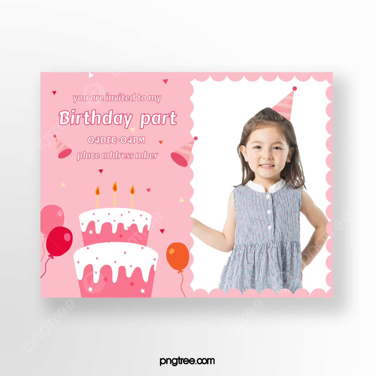 Wallpaper #nDEINpMB5zzyi_yYPFiv148 Children S Birthday Party Invitation Card Template Download on Pngtree