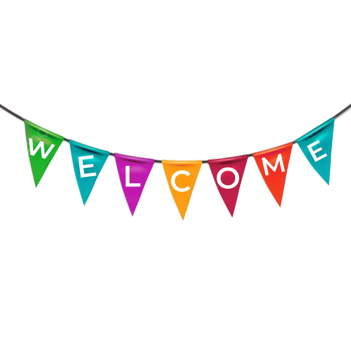 Wallpaper #PDHeNZMB5zzyi_yYylio56 Welcome Greeting Banner on Colorful Flag Welcome Banner Flag Png