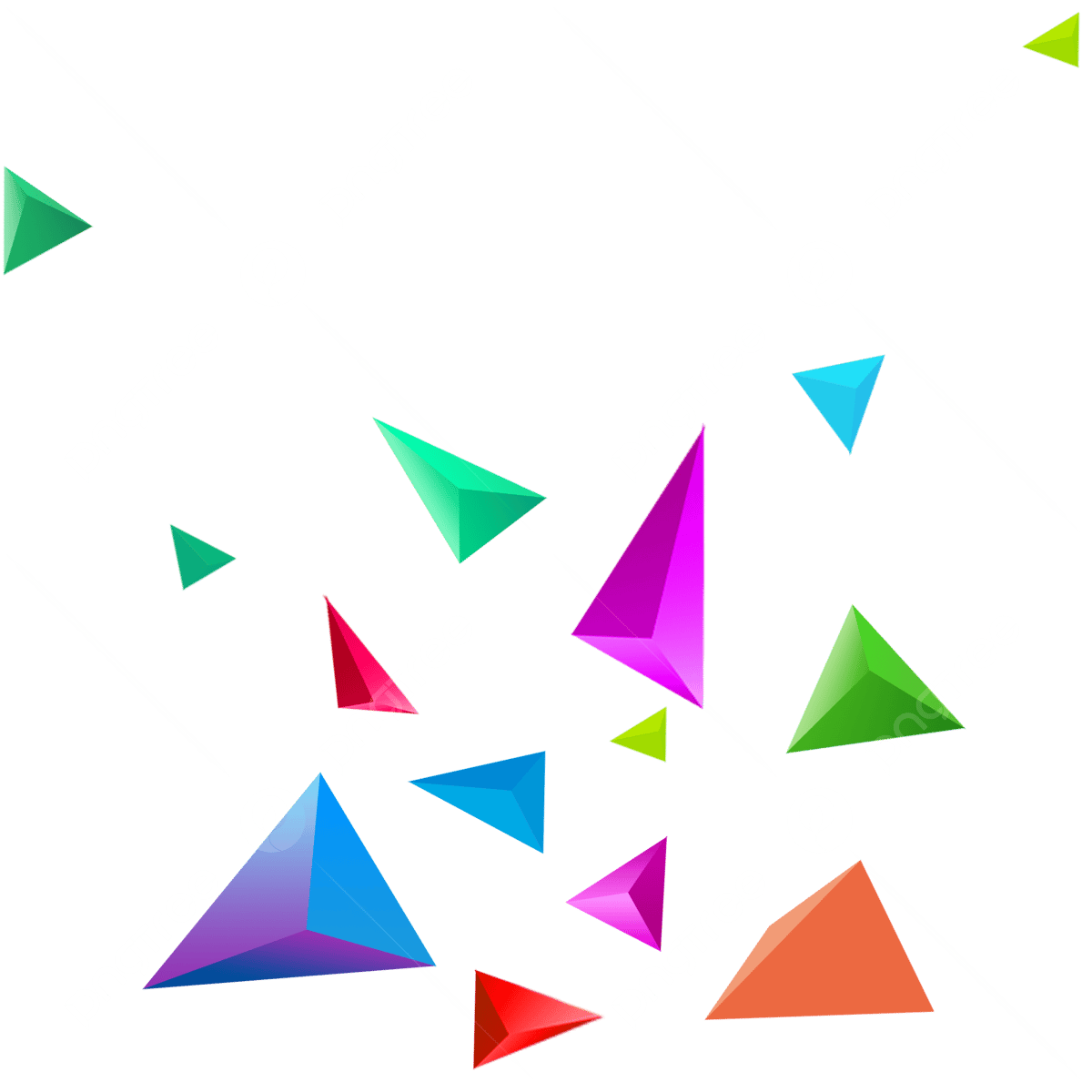 Wallpaper #9GcB_pIBSpphPi3-vp2c103 Triangle Element White Transparent Colorful Triangle Elements