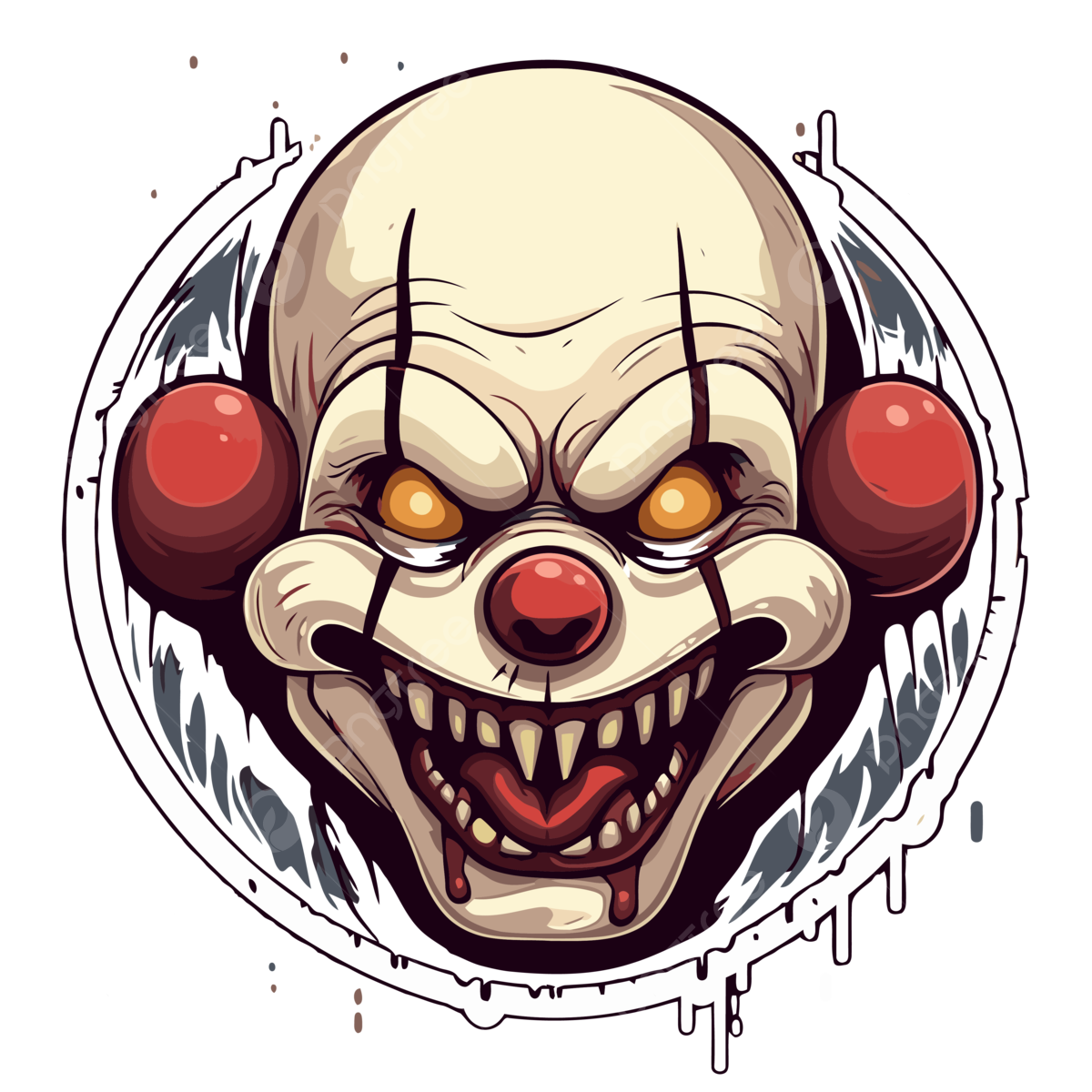 Wallpaper #dwO7YpMBpyOg8YnEENNL237 One Scary Clown Skull on the Dark Background Clipart Vector Skull