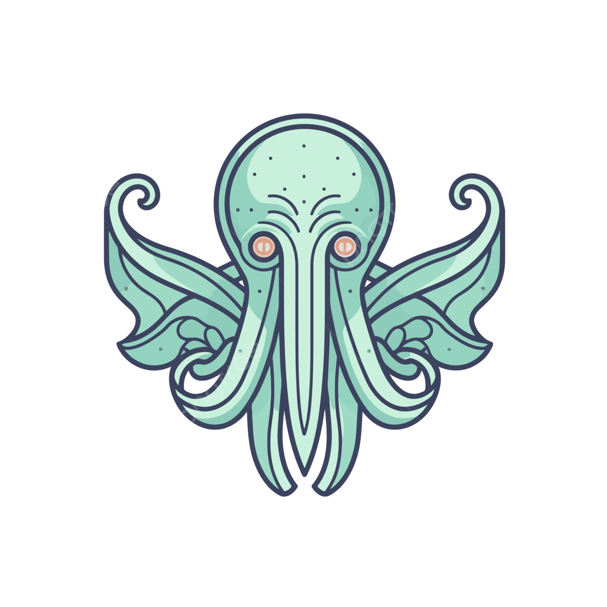 Wallpaper #uwMnZJMBpyOg8YnEDtaL259 Desain Logo Cthulhu Vektor Cthulhu Ikon Garis Ikon Datar Png Dan