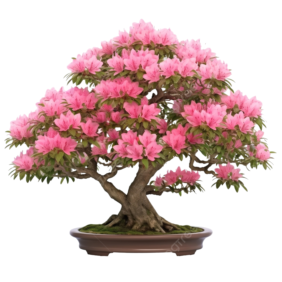 Wallpaper #jWdLE5MBSpphPi3-Rv-o285 Rhododendron Indicum Osakazuki as Bonsai Tree with Pink Flowers AI
