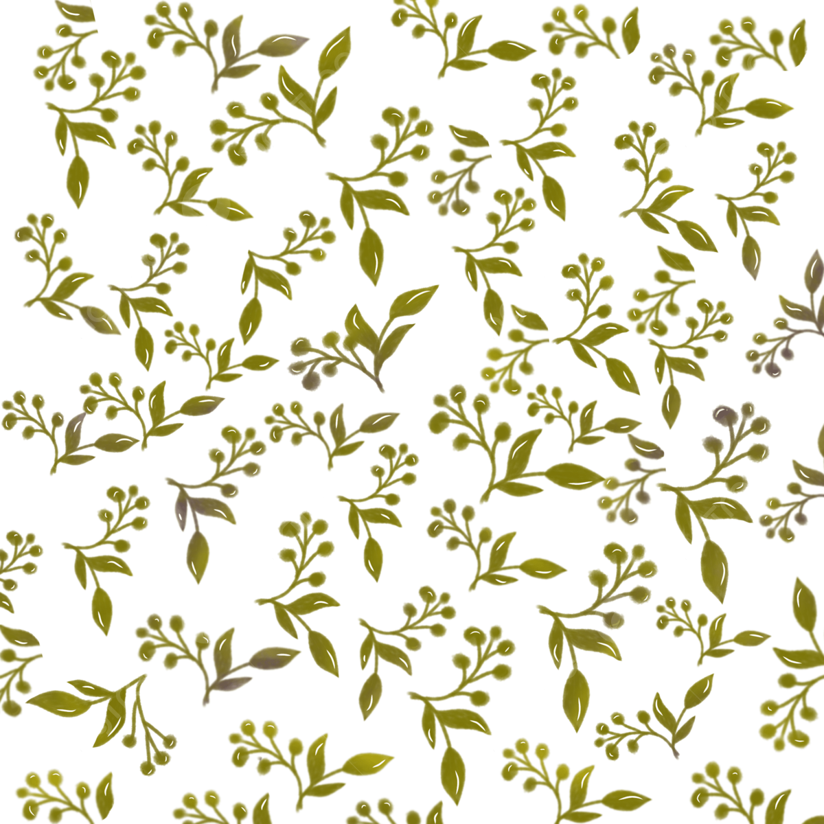 Wallpaper #am19apcBycdYOYFTxHE6153 Beautiful Watercolor Leaves Pattern with Transparent Background Green