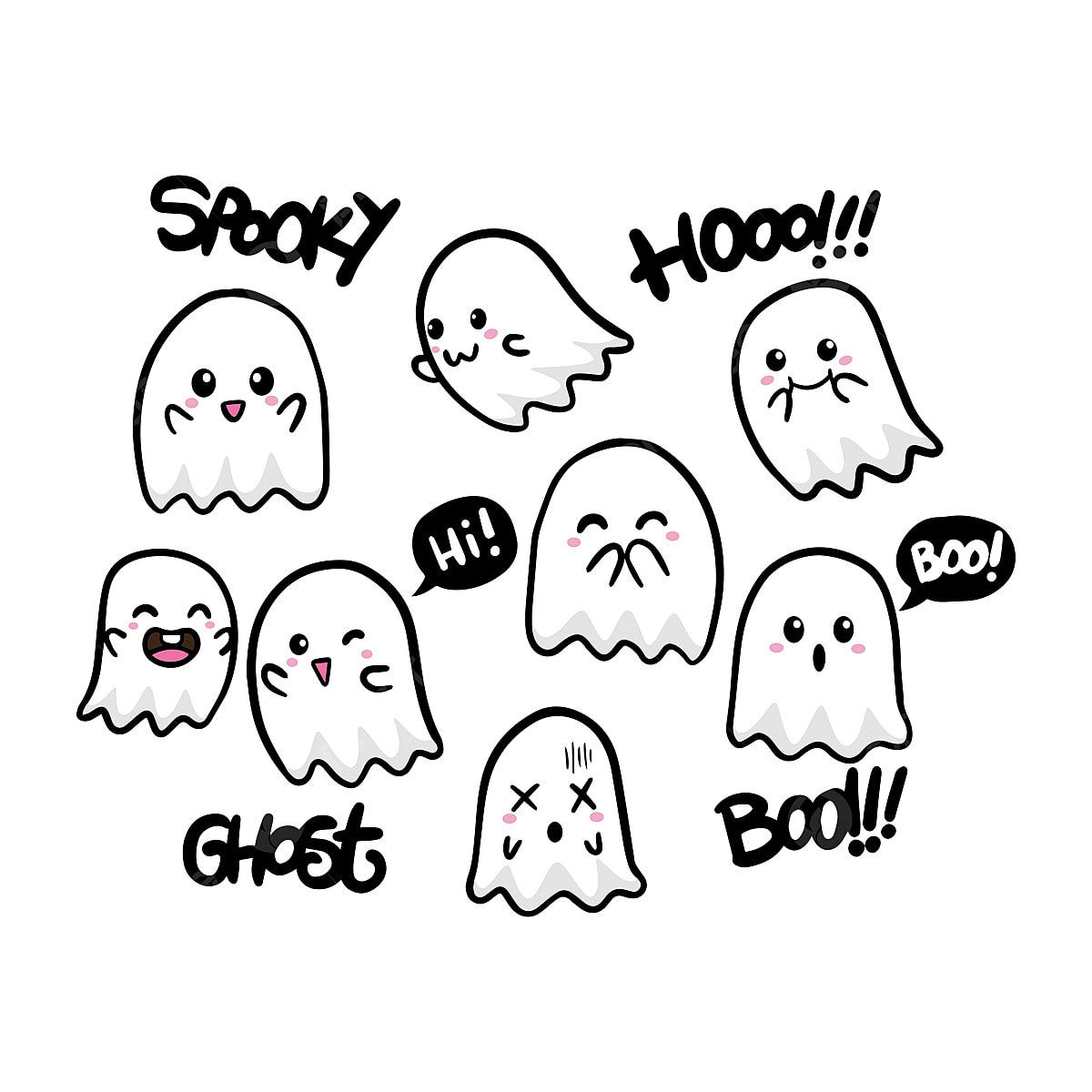 Wallpaper #ofRpOpMBKFX8bn3r03iL338 The Cute Ghost Set Illustration Ghost Drawing Ghost Sketch Clipart