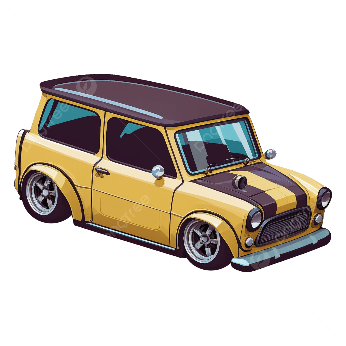 Wallpaper #60421 Yellow Mini Car Cartoon Vector Illustration 1910070 Vector Art at Vecteezy