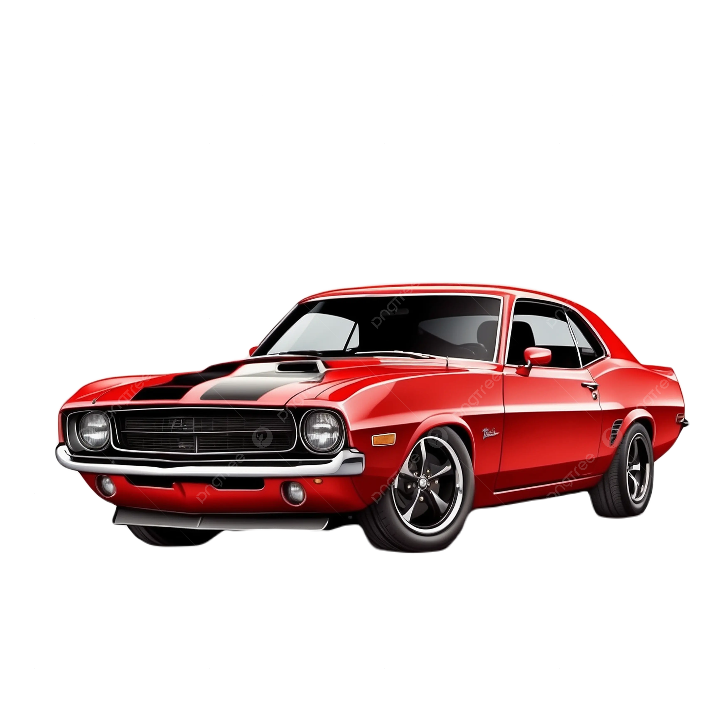 Wallpaper #LGd-CZMBSpphPi3-YNCW131 Vista Frontal Classica Do Muscle Car Americano Isolada No Fundo Branco