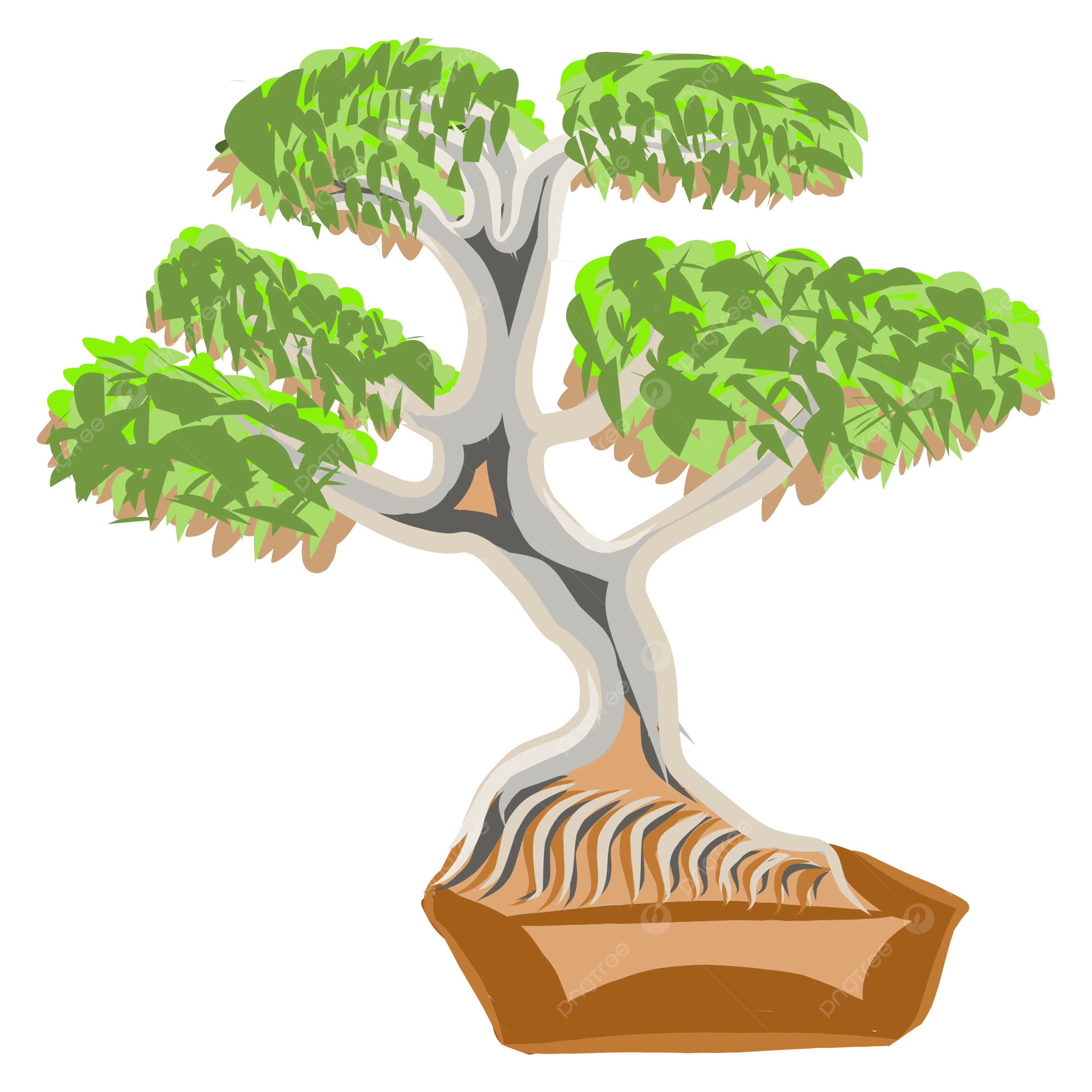 Wallpaper #jWdLE5MBSpphPi3-Rv-o216 Attractive Green Banyan Bonsai Tree Vector Drawing Nature Decoration