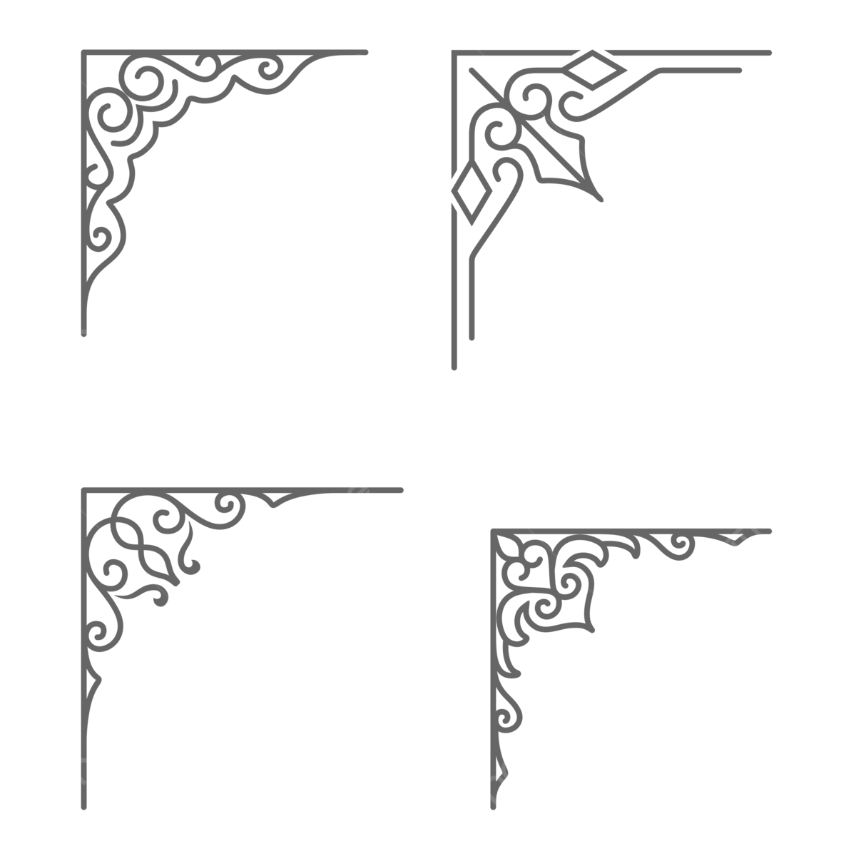 Wallpaper #TGhTH5MBSpphPi3-xivl294 Set of Ornament Vector Corner Frames Vintage Borders Decorative S