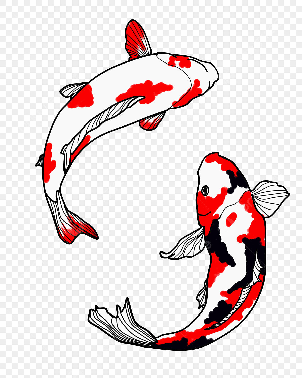 Wallpaper #4f2e6 Koi Fish Heart Original Watercolor Painting Etsy