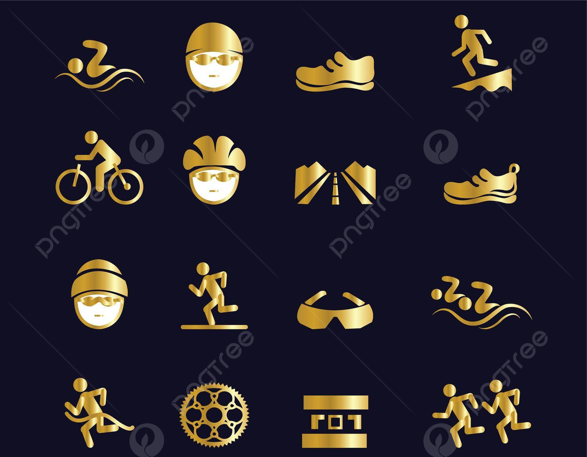 Wallpaper #ZWcmBJMBSpphPi3-Srbl280 Triathlon Golden Icons on Blue Background Isolated Golden Star Vector