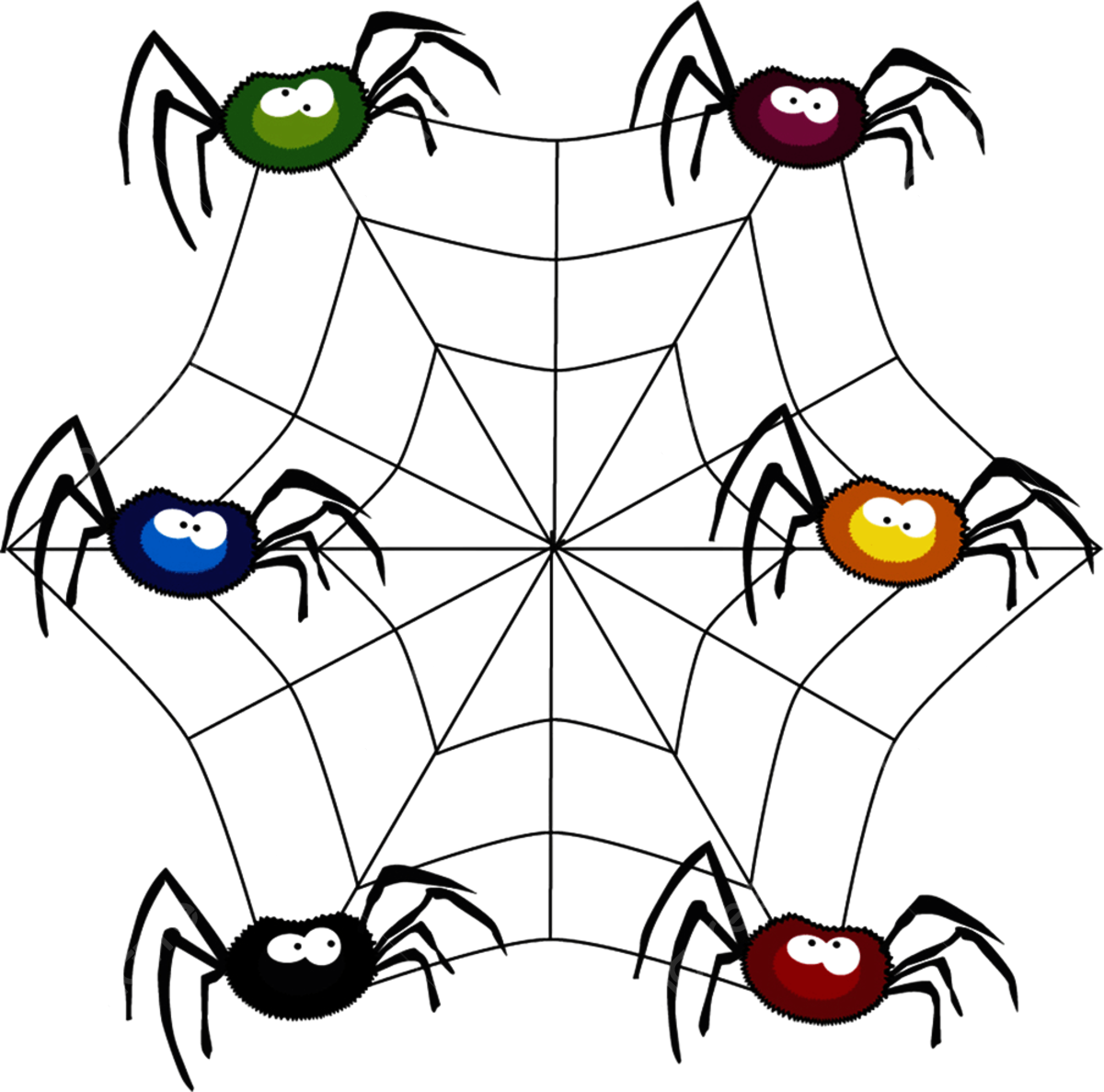 Wallpaper #IHd9JpMB-pgBXx606qKg37 Halloween Vector Set Illustration of Funny Colored Spiders Sitting on