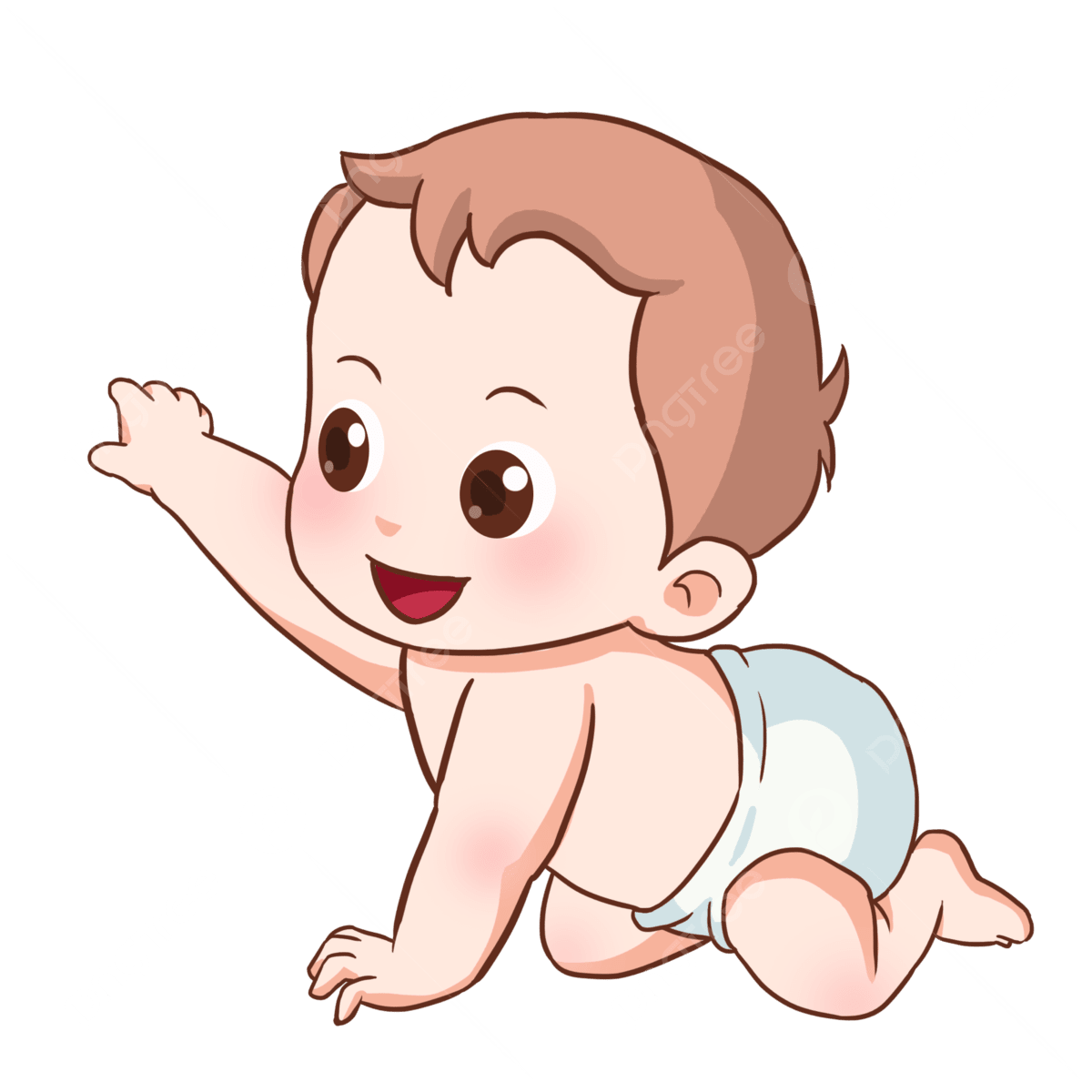 Wallpaper #9mdFCpMBSpphPi3-NNO0488 Baby Crawling White Transparent Cartoon Baby Crawling Happy Baby