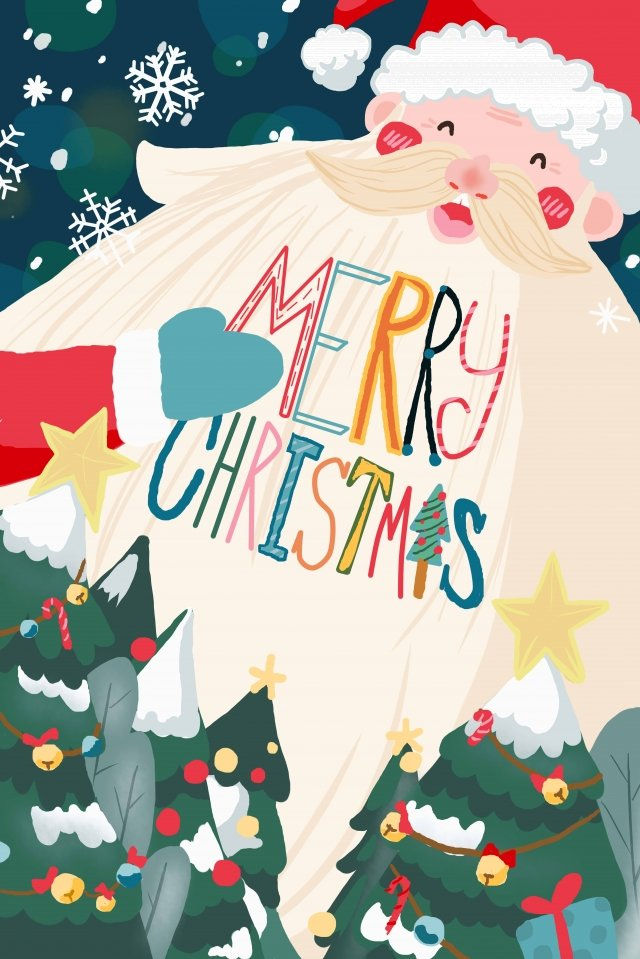Wallpaper #_bgL2ZIBJvJKYCmEbeqa294 Christmas Christmas Christmas Tree Gift Santa Claus Hand Painted