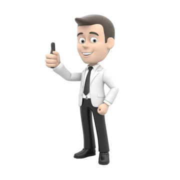 Wallpaper #nLgf2JIBJvJKYCmEN-Zo339 3D Businessman Pointing Finger Up Illustration Pose Attention