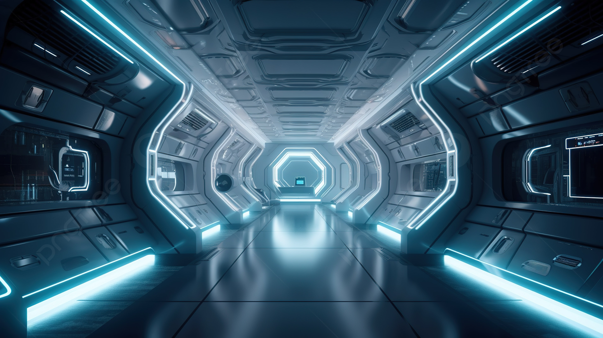Wallpaper #r7gj2JIBJvJKYCmEhOZY144 Futuristic Spaceship Interior a 3D Rendered Design Background