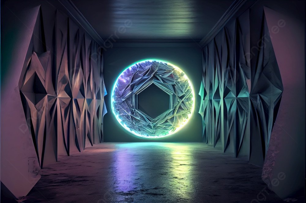 Wallpaper #rGdO5pIBSpphPi3-ezKv252 Abstract Neon Hall Interior Background or Product Display with Copy