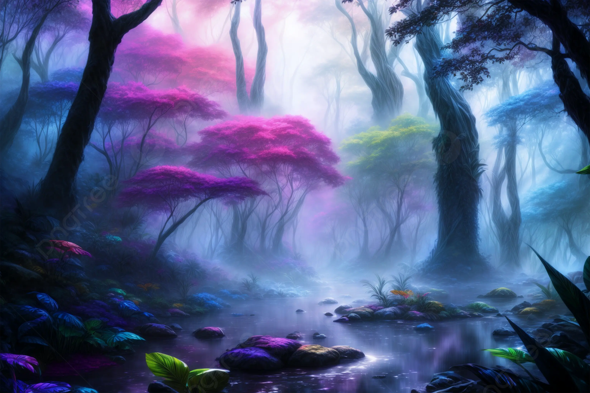 Wallpaper #lGcDC5MBSpphPi3-T9ct250 A Dream Forest Landscape Painting Generative AI Illustrations