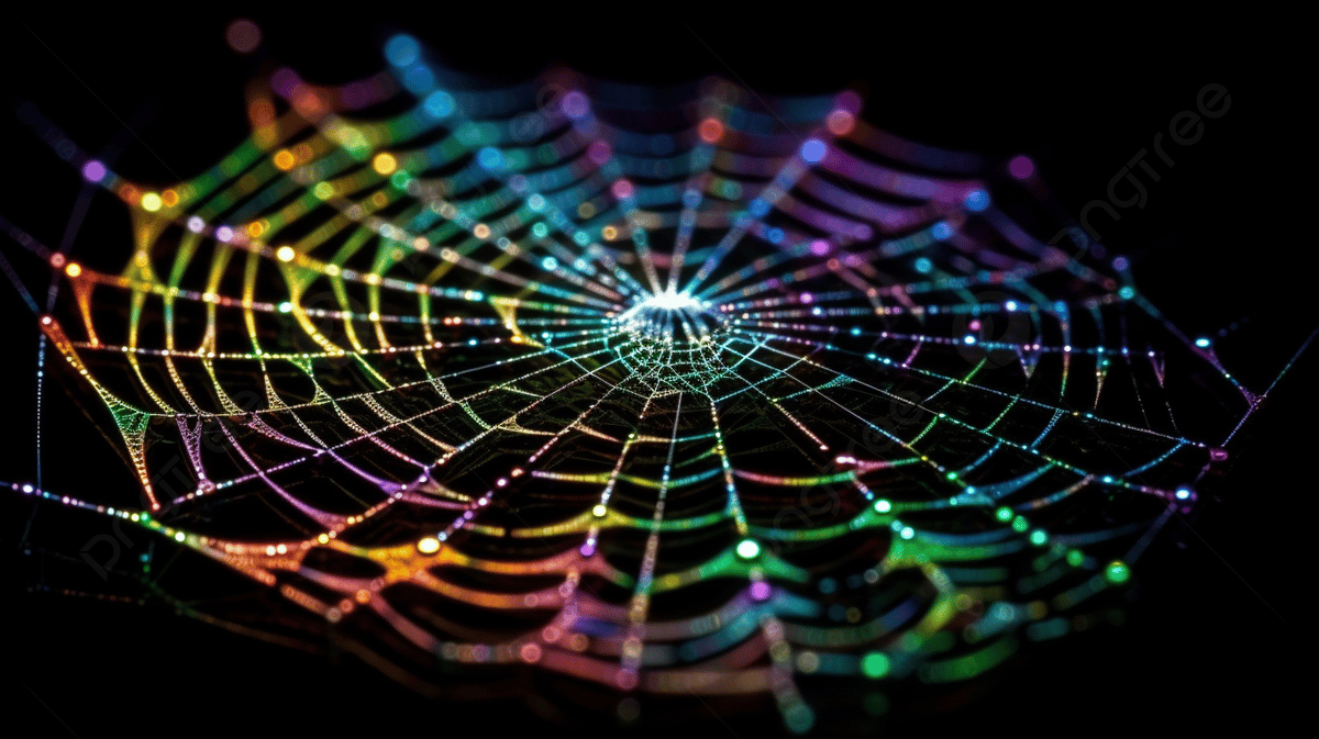 Wallpaper #zpwf4pIBZHQxiYarj74D63 Close Up Spider Web in Multi Colored Lights Background a Spiders Web